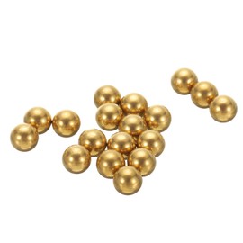 sourcing map 100 Pcs Precision Solid Brass Bearing Balls 6mm Industrial Brass Ball Spheres for Machinery, Automotive, and DIY (H62 Brass)