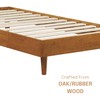 NTC Fly Wooden Bed Frame with Headboard, Solid Wood Foundation