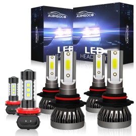 AUIMSOCO For Toyota RAV4 2013-2015 LED Headlight Bulbs Hi/Low Fog Light 6000K High Power