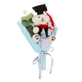Beavorty Graduation Bear Doll Bouquet Adorable Soft Doctor Bear Flower Arrangement for Graduation Celebrations Lightweight Portable for Graduates Party Decoration