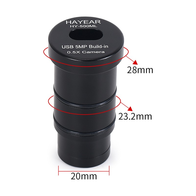 Type-C USB2.0 5MP Microscope Camera Built-in 0.5X Ocular Adapter Clear