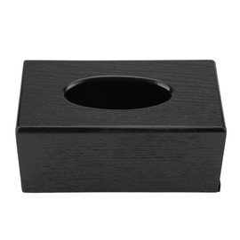 Wood Square Tissue Box Cover,Rectangular Tissue Box Natural Elegance Wood Tissue Box Tissue Holder Decorative Holder/Organizer for Bathroom, Office Desk & Car (Black)