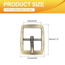 PATIKIL Single Prong Buckle, 6 Pcs 0.6 Inch Adjustable Metal Roller Buckle Oval Center Bar Buckle Belt Buckle for Bag DIY Craft Purse Strap Shoe Belt Making Accessories, Bronze