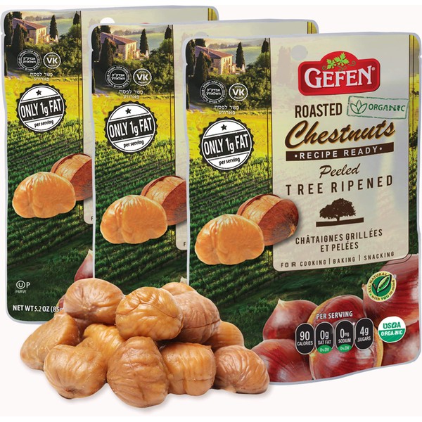 Gefen Whole Chestnuts, Roasted & Peeled , 5.2 oz, 3 pk