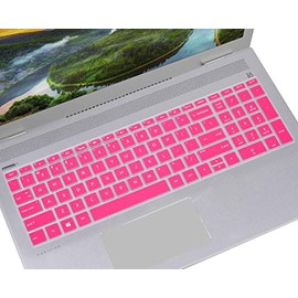 Keyboard Cover Skin for HP Envy X360 15.6 Inch/HP Pavilion X360 15.6"/ HP Pavilion 15/15.6" HP 15-DW/DY/CB/CC/CD/BW/BS, HP 2019 17.3" Laptop/HP Envy 17t 17M Touch/HP Pavilion 17-ar050wm-Hot Pink