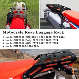CRF300L 2021-2024 Rear Luggage Racks Motoecycle Luggage Bracket Holder for CRF300L Rally ABS CRF300LS 2021 2022 2023 2024-Black
