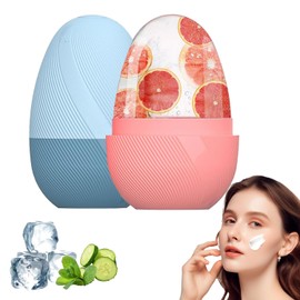 2Piezas Rodillo de Hielo para la Cara, Molde de Hielo para Cara, Molde de Hielo de Silicona Reutilizable Herramientasde Cuidado para Masaje Facial de Ilumina la Piel para Belleza Facial