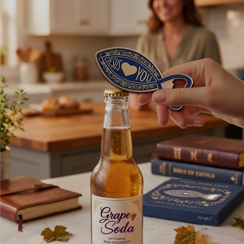 Ichthys Jesus Fish Bottle Opener & Fridge Magnet, Christian Gift