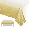 PHOGARY 2 PCS White Gold Dot Party Tablecloth Plastic Gold