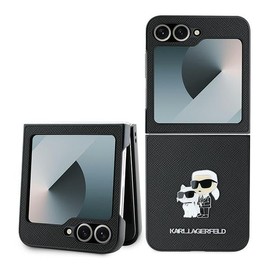CG Mobile Karl Lagerfeld KLHCZF6SAPKCNPK Case for Z Flip6 F741 Black Saffiano Metal Pin