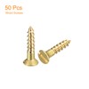sourcing map Pack of 50 Brass Wood Screws M2.5 x