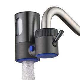 sumerain Lead-Reducing Water Filter for Sink Faucet, Vertical Faucet Mount Water Filtration System, Reduces 99% Chlorine & Heavy Metals-No Tools Installation