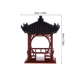 Luxshiny Mini Pagoda Statue, Miniature Pavilion Pagoda Statue Chinese Japanese Zen Garden Pavilion Sculpture for Desk Home Office Meditation Fairy Garden Accessories A