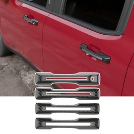 xipoqix Exterior Door Handle Cover Trim Compatible with 22-25 Ford Maverick 21-24 Ford Bronco Sport Replacement for 2022-2025 Ford Maverick Accessories (Door Handle Cover Trim,Glossy Carbon Fiber)