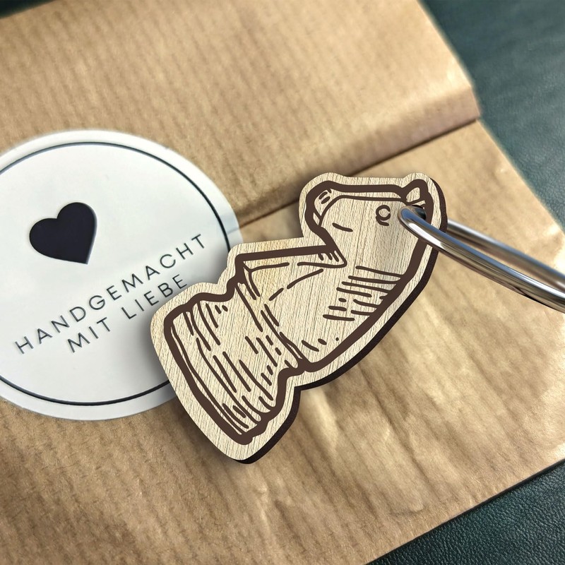 Schach Schlüsselanhänger handgemacht aus Holz, Glücksbringer, Schachgeschenk, Geschenk für Schachspieler,