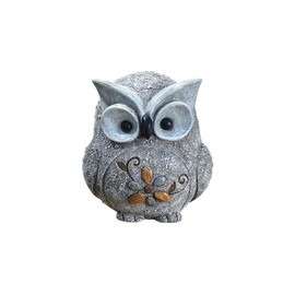 Roman Garden - Pebble Owl Statue, 7.7H, Pudgy Pals Collection, Resin and Stone, Decorative, Garden Gift, Home Outdoor Decor, Durable, Long Lasting
