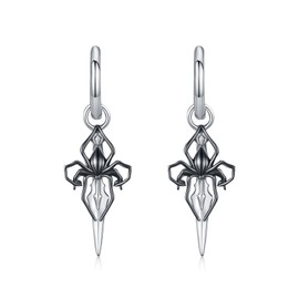 MEDWISE 925 Sterling Silver Spider Dagger Earrings Jewelry for Women Men