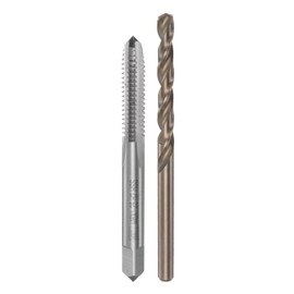 sourcing map Tap & Bit Sets, M6 x 1.25 H2 Straight Flute Machine Thread Milling Tap, 4.7mm M35 Cobalt High Speed Steel (HSS-CO) Twist Drill Bit