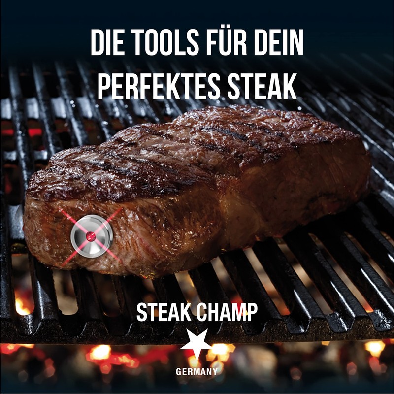SteakChamp 3c black, The Steak Thermometer, 3-color LED Thermometer -