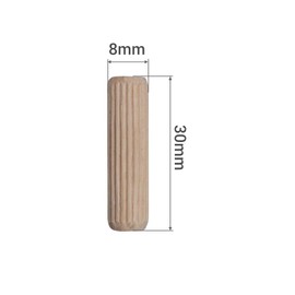 (Pack of 100) Wooden Dowels 8x30mm Solid Birch Wood Groove Plugs Beveled Pins for Furniture (100, 8x30mm)
