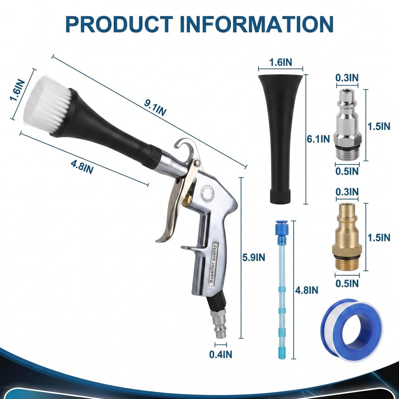 Tornado Car Cleaning Gun, Air Blow Gun for Compressor Pneumatic