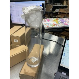 Handmade NEW SET OF 2 HANDMADE GLASS VASES CLEAR CYLINDER 3x12” FREE SHIPPING