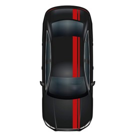 Finest Folia Rennstreifen Racing Stripes 5mx15cm und 10mx5cm Rallystreifen Viperstreifen für Fahrzeuge Auto Kfz Zubehör Tuning Streifen für Motorhaube Dach Heck (Karminrot)