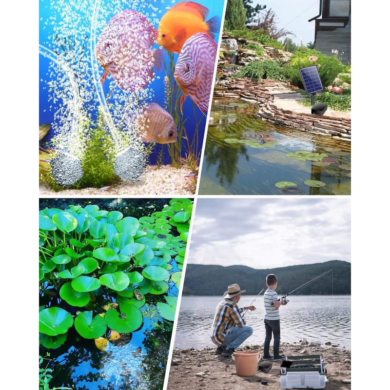 Biling Solar Aerator for Pond with 2200 mAh Battery Backup,