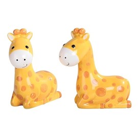 ICE ARMOR 2-PC Set 3.5" H Giraffe Salt & Pepper Shakers Statue Sculpture Ornament Decoration Home/Room Decor Ideas for Housewarming, Holidays and Birthdays Great Collectible Addition