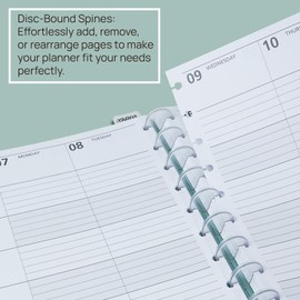 POPRUN Teacher Planner 2025-2026, (Disc-Bound Letter Size - 8.5'' x 11'') Academic Lesson Planner (Jul. 2025 - Jun. 2026) with Monthly Tabs, 2-Sided Pocket, Hardcover for Teachers, Prussian Blue