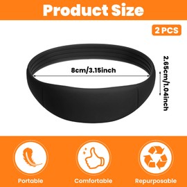 2Pcs Silicone Patella Bands Basketball, Patella Tendon Jumpers Knee Strap, Elastic Jumpers Knee Brace Fine Knee Bands for Knee Pain, Fixed Leg Patella Band Rings for Running Weightlifting (Black)