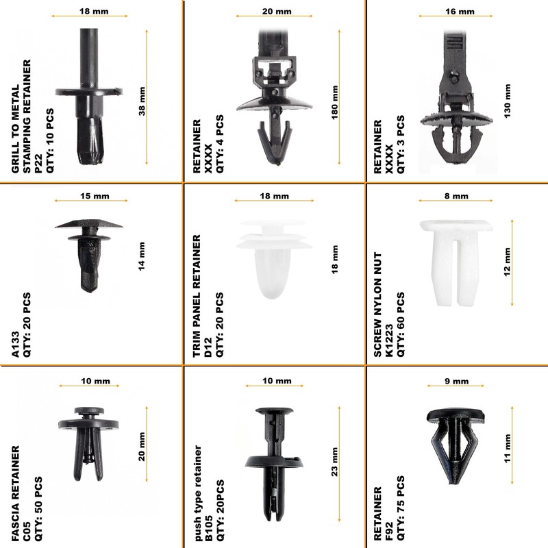XPOtool Car Mounting Clips Set 703 Pieces Including Disassembly Tool,