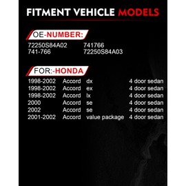 AOTPAT Front Left Side Power Window Regulator with Motor for:-Honda Accord Dx Ex Lx 1998-2002, Accord Se 2000 2002, Accord Value Package 2001 2002, 4 Pins Connector Replace# 72250S84A02 741-766 741766