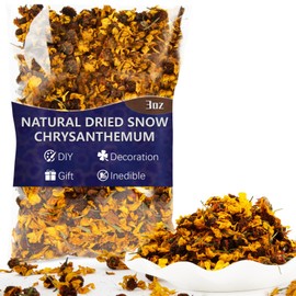 Sukh Dried Snow Chrysanthemum - Natural Dried Flowers and Herbs 3oz Bulk Chrysanthemum for Soap,Candle,Resin,Bath Balls Making and Wedding Home Party Decoration
