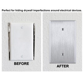 OVERSIZED 1 Gang Blank Stainless Steel Light Switch Cover - Jumbo One Gang Blank (no holes) Metal Wall Plate, 430 Stainless Steel - Satin finish, UL Listed, Made in USA, 5.5 x 3.5 Inches