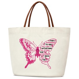 I Am The Storm - Butterfly Canvas Tote, Inspirational Gifts for Teens, Reusable Grocery Shopping Bags With Handles, Foldable Shoulder Beach Tote -68