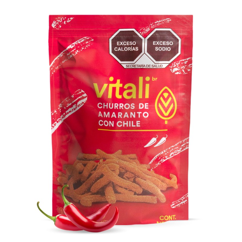 Churros de Amaranto Sabor Chile 50g x 18 Snack Saludables