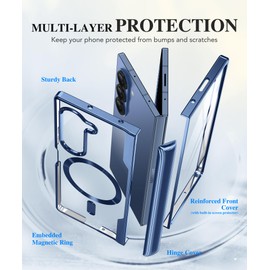 BERFY for Z Fold 7 Case with Screen Protector,Compatible with Magsafe,Blue