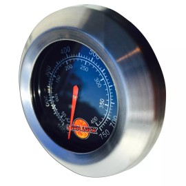 LavaLock Replacement Flush Mount BBQ Smoker thermometer gas charcoal pit black wsm kettle
