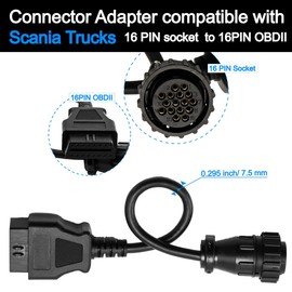 Goliton 16pin to OBD2 16pin Compatible TCS Diagnostic Tools for Scania Truck OBD2 Connection Cable Compatible with Scania Truck