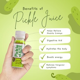 PickleAde Real Pickle Juice Shots with Turmeric, 3oz (36 Pack) | Muscle and Leg Cramp Relief | Electrolyte Pickle Juice Sports Drink | Kosher Pickle Shots | Pickle Brine for Cooking Mixing and Pickling