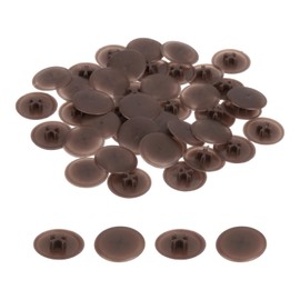 sourcing map 100PCS Screw Cap Covers, 17mm Waterproof Plastic Screw Decorative Caps for Phillips Cam Lock Nuts Self-Tapping Screws, Dark Coffee