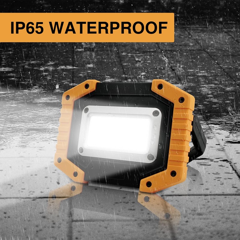 Tekstap LED Work Light Rechargeable, 30W 2000LM Portable Waterproof Rechargeable