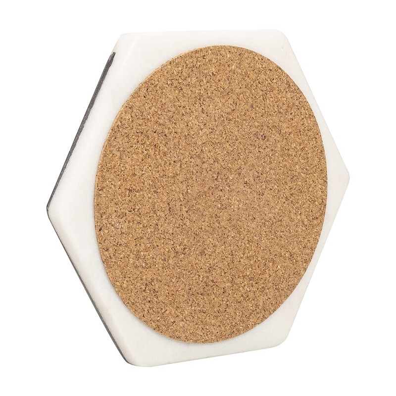GoCraft Hexagon Marble Coasters for Drinks – Set of 6