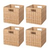 10.5 x 10.5 in Plastic Wicker Baskets for Cube Storage,