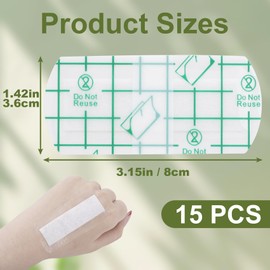 CTEAKOP 15 Pcs Disposable Plastic Eyebrow Shield, Waterproof Eye Shield Eyebrow Tape, Protective Aftercare Paste Supplies for Eyebrow Tattoo