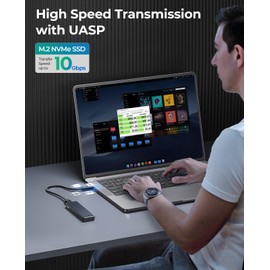 ORICO M.2 NVMe SSD Enclosure, USB 3.2 Gen 2 (10 Gbps) to NVMe PCI-E M.2 SSD Case Support UASP, NVMe Pcie Adapter for M and M&B Key in 2230/2242/2260/2280 SSD (up to 4TB)-M2PV