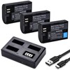 3-Pack LP-E6 LP-E6N Battery with Triple Charger for Canon EOS