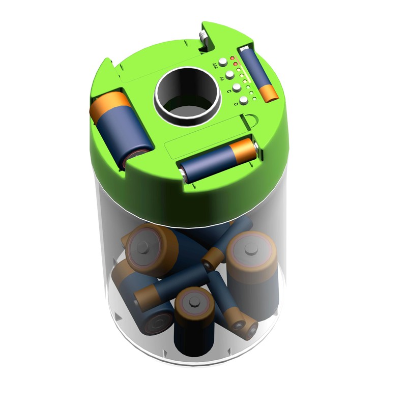ECO Battery Bin - Test, Store & Recycle AA, AAA,