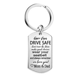malyunin Drive Safe Gifts Drive Safe Keychain For Son Daughter 16 Year Old Birthday Gifts From Mom Dad New Driver keychain